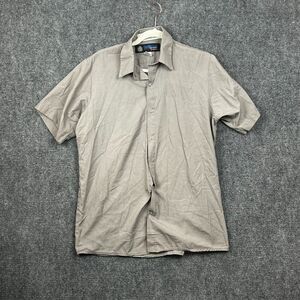 UniWeave Soft Comfort Gray Auto Mechanic Uniform Shirt Medium Short Sleeve